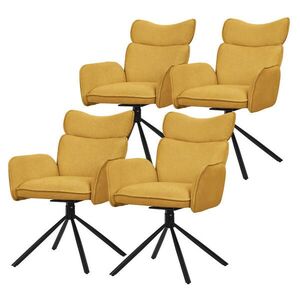 ML-DESIGN JÍDELNÍ ŽIDLE, sada 4 ks, otočné, hořčičná barva, s látkovým potahem obraz