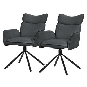 ML-DESIGN JÍDELNÍ ŽIDLE, sada 2 ks, otočné, antracitové s látkovým potahem obraz