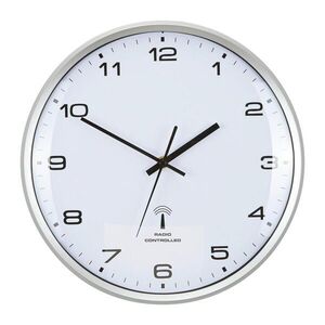 Ambia Home RÁDIEM ŘÍZENÉ HODINY bílá 33 cm obraz