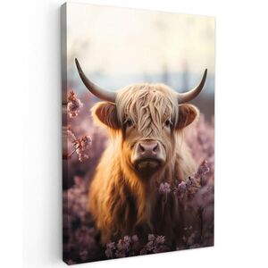 MuchoWow OBRAZ NA PLÁTNĚ Skotský horal - Jaro - Vysočina 40x60 cm obraz