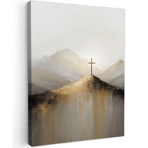 MuchoWow OBRAZ NA PLÁTNĚ Hills - Abstrakt - Cross - Křesťanství 30x40 cm obraz