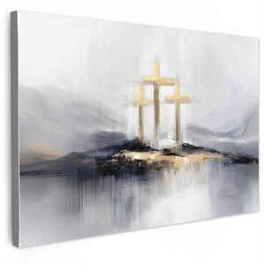 MuchoWow OBRAZ NA PLÁTNĚ Abstraktní - Malba - Křesťanství - Kříž 30x20 cm obraz