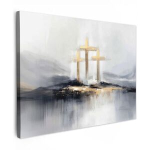 MuchoWow OBRAZ NA PLÁTNĚ Abstraktní - Malba - Křesťanství - Kříž 40x30 cm obraz