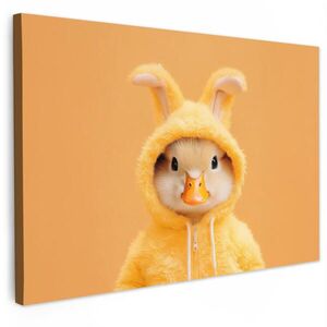 MuchoWow OBRAZ NA PLÁTNĚ Velikonoční zajíček - kostým - kachna 120x80 cm obraz