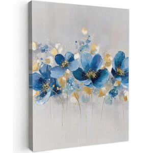 MuchoWow OBRAZ NA PLÁTNĚ Květiny - modrá - abstraktní 60x80 cm obraz