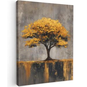 MuchoWow OBRAZ NA PLÁTNĚ Strom - listy - zlaté - abstraktní 30x40 cm obraz