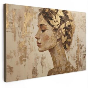 MuchoWow OBRAZ NA PLÁTNĚ Žena - Zlato - Abstraktní - Textura 120x80 cm obraz