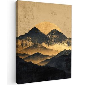 MuchoWow OBRAZ NA PLÁTNĚ Zlaté hory za svitu měsíce 30x40 cm obraz