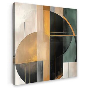 MuchoWow OBRAZ NA PLÁTNĚ Abstraktní - Zlato - Bronz - Zelená - Tvary - Moderní 50x50 cm obraz