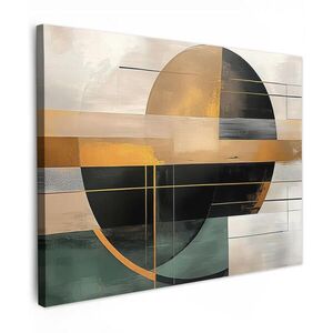 MuchoWow OBRAZ NA PLÁTNĚ Abstraktní - Zlato - Bronz - Zelená - Tvary - Moderní 40x30 cm obraz