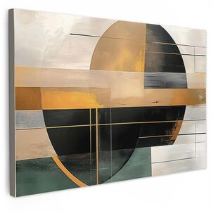 MuchoWow OBRAZ NA PLÁTNĚ Abstraktní - Zlato - Bronz - Zelená - Tvary - Moderní 60x40 cm obraz