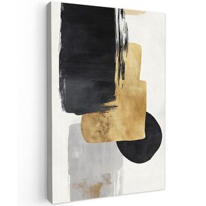 MuchoWow OBRAZ NA PLÁTNĚ Zlatá - Obdélníky - Kruhy - Abstraktní 80x120 cm obraz