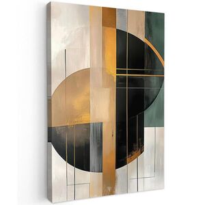 MuchoWow OBRAZ NA PLÁTNĚ Abstraktní - Zlato - Bronz - Zelená - Tvary - Moderní 40x60 cm obraz