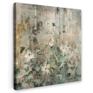 MuchoWow OBRAZ NA PLÁTNĚ Květiny - listy - abstraktní - moderní 20x20 cm obraz