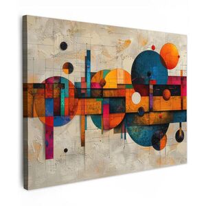 MuchoWow OBRAZ NA PLÁTNĚ Vintage - Moderní umění - Oranžová - Geometrické tvary 80x60 cm obraz