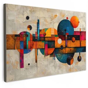 MuchoWow OBRAZ NA PLÁTNĚ Vintage - Moderní umění - Oranžová - Geometrické tvary 30x20 cm obraz