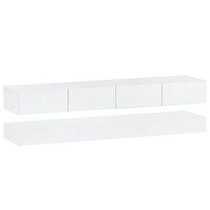FLIEKS KOMODA POD TELEVIZI 130 cm Nástěnná Bílá LED Skříňky obraz