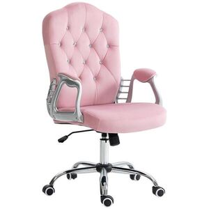 Vinsetto KANCELÁŘSKÁ ŽIDLE Ergonomická kancelářská židle s houpací funkcí pro domácí kancelář, růžová obraz
