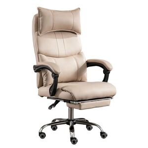 SHOPENTRA OTOČNÉ židle, látkové, ergonomické, bederní opěrka, béžové obraz