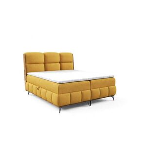 Home Collective BOXSPRINGOVÁ POSTEL s úložným prostorem a topperem 180x200 cm žlutá obraz