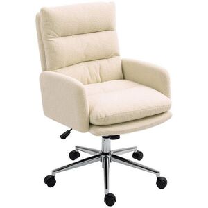 SHOPENTRA ERGONOMICKÉ otočné židle s houpací funkcí a područkami, krémově bílá obraz