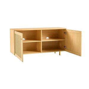 STILVORA KUCHYŇSKÁ SKŘÍŇ v přírodní barvě, úložná skříň z ratanového výpletu, do obývacího pokoje, 120 × 40 × 63 cm obraz