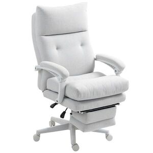 SHOPENTRA ERGONOMICKÉ otočné židle s bederní opěrkou a podnožkou, krémově bílá obraz