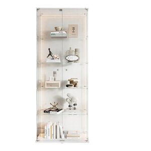SHOPENTRA VITRÍNA 78, 5x186, 5cm Bílá s LED pásky, 5 polic, uzamykatelná obraz