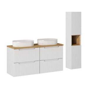 Petits-meubles KOUPELNOVÝ NÁBYTEK 120.4cm Riva 2er-Set Bílá a dřevo obraz