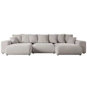 ALTDECOR SEDACÍ SOUPRAVA s funkcí lůžka ESKAR-U - 364 x 176 x 72 cm světle hnědý velur obraz