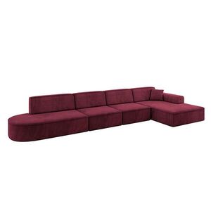 ALTDECOR ROHOVÁ SEDACÍ SOUPRAVA s otomanem vpravo IREA-L3-v3 – 412 x 165 x 77 cm, bordó obraz