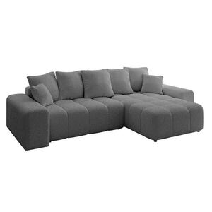 ALTDECOR ROHOVÁ SEDACÍ SOUPRAVA s otomanem vpravo ENIL-L 297x189x68 šedá buklé obraz