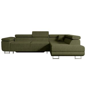 ALTDECOR ROHOVÁ SEDACÍ SOUPRAVA s funkcí lůžka a úložným prostorem GUSA-L 272x202x107 cm zelená buklé obraz
