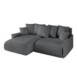 ALTDECOR ROHOVÁ SEDACÍ SOUPRAVA s otomanem vlevo ONESK-L -v1 216x177x72 tmavě šedý manšestr obraz