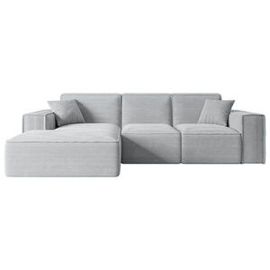 ALTDECOR ROHOVÁ SEDACÍ SOUPRAVA s otomanem vlevo SERRA-L – 266 x 169 x 80 cm, šedá manšestr obraz