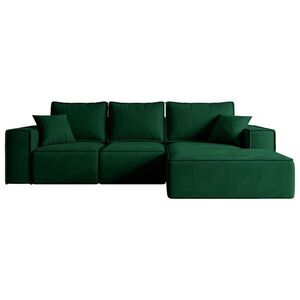 ALTDECOR ROHOVÁ SEDACÍ SOUPRAVA s funkcí lůžka a úložným prostorem SERRA-L-S – 266x161x87 cm, zelený velur obraz