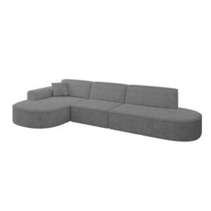 ALTDECOR ROHOVÁ SEDACÍ SOUPRAVA s otomanem vlevo MARI-L2 – 328 x 171 x 79 cm, šedý velur obraz