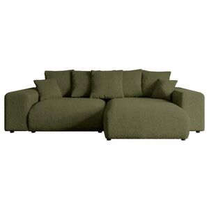 ALTDECOR ROHOVÁ SEDACÍ SOUPRAVA s otomanem vpravo ESKAR-L 266x176x72 olivově zelená buklé obraz