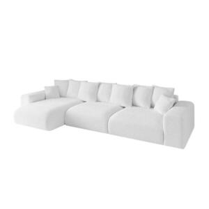 ALTDECOR ROHOVÁ SEDACÍ SOUPRAVA s otomanem vlevo ESKAR-L2 364x176x72 bílá buklé obraz