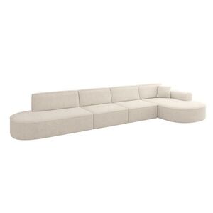 ALTDECOR ROHOVÁ SEDACÍ SOUPRAVA s otomanou vpravo MARI-L3 – 413 × 171 × 79 cm, krémová, látka obraz