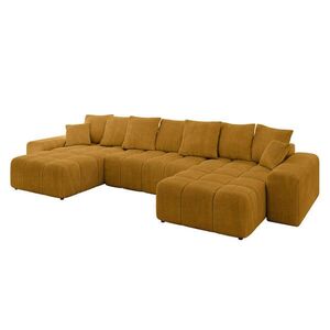 ALTDECOR SEDACÍ SOUPRAVA ENIL-U 401x189x68 hořčicově žlutý manšestr obraz