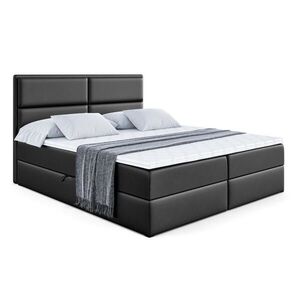 ALTDECOR AMERICKÁ postel s matrací H4 a lamelovým roštem – AURA – 180x200 – H4 – vysoce lesklá černá obraz
