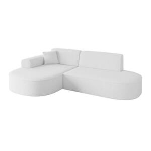 ALTDECOR ROHOVÁ SEDACÍ SOUPRAVA s otomanem vlevo MARI-L1 – 243 x 171 x 79 cm, bílá buklé obraz