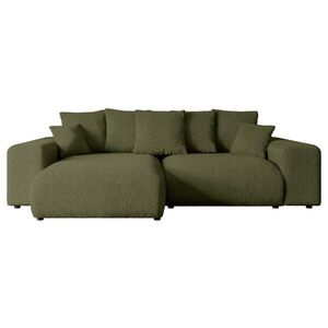 ALTDECOR ROHOVÁ SEDACÍ SOUPRAVA s otomanem vlevo ESKAR-L 266x176x72 olivově zelená buklé obraz