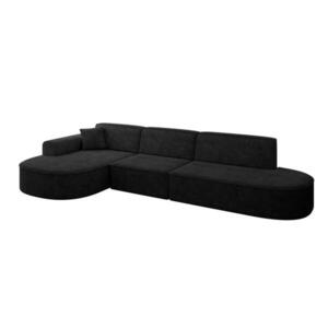 ALTDECOR ROHOVÁ SEDACÍ SOUPRAVA s otomanem vlevo MARI-L2 – 328 x 171 x 79 cm, černý velur obraz