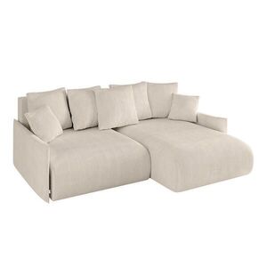 ALTDECOR ROHOVÁ SEDACÍ SOUPRAVA s otomanem vpravo ONESK-L -v1 216x177x72 béžový manšestr obraz