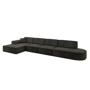 ALTDECOR ROHOVÁ sedačka s otomanem vlevo IREA-L3-v3 – 412 × 165 × 77 cm, černá obraz