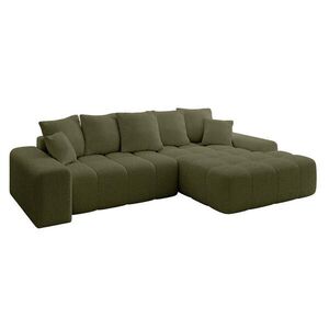 ALTDECOR ROHOVÁ SEDACÍ SOUPRAVA s otomanem vpravo ENSI-L – 267 × 164 × 69 cm olivově zelená obraz