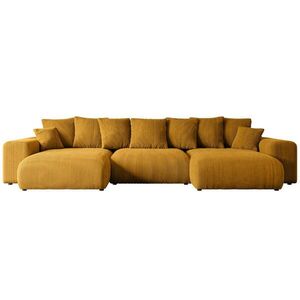 ALTDECOR SEDACÍ SOUPRAVA s funkcí lůžka ESKAR-U - 364 x 176 x 72 cm, žlutý manšestr obraz