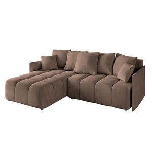 ALTDECOR ROHOVÁ SEDACÍ SOUPRAVA s otomanem vlevo LONLI-L 251x189x68 hnědý velur obraz